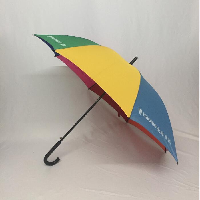 Advertising umbrella manufacturers low-cost custom 27 inch curved handle rainbow umbrella 5000 12 days shipping